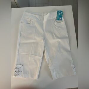 Kari Kari Capri Pants Nautical Theme Embellished Details Beach Coastal‎ Style